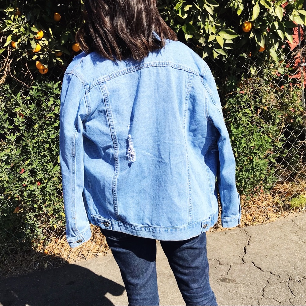 SALE - ASOS Distressed oversized denim jacket - Picture 3 of 5